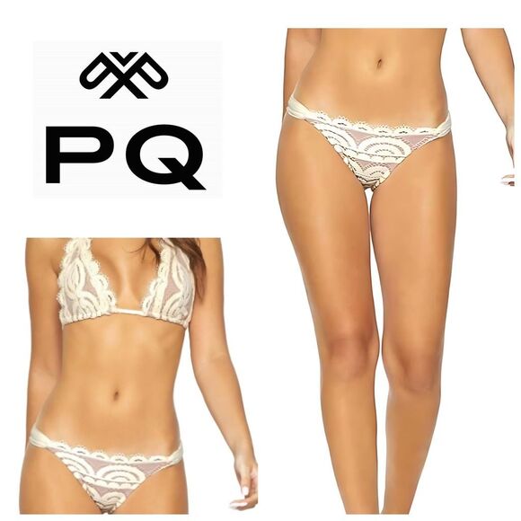 New. PilyQ Ivory LACE bikini Bottom. Small. Retails $79 - Picture 1 of 7